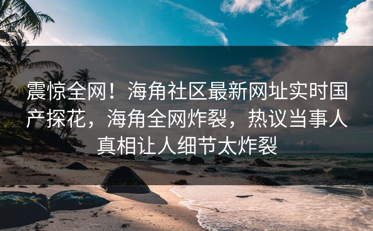 震惊全网！海角社区最新网址实时国产探花，海角全网炸裂，热议当事人真相让人细节太炸裂
