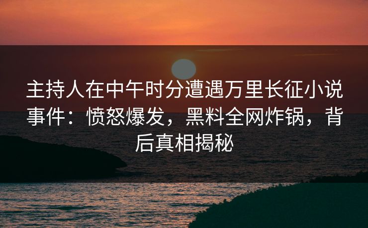 主持人在中午时分遭遇万里长征小说事件：愤怒爆发，黑料全网炸锅，背后真相揭秘